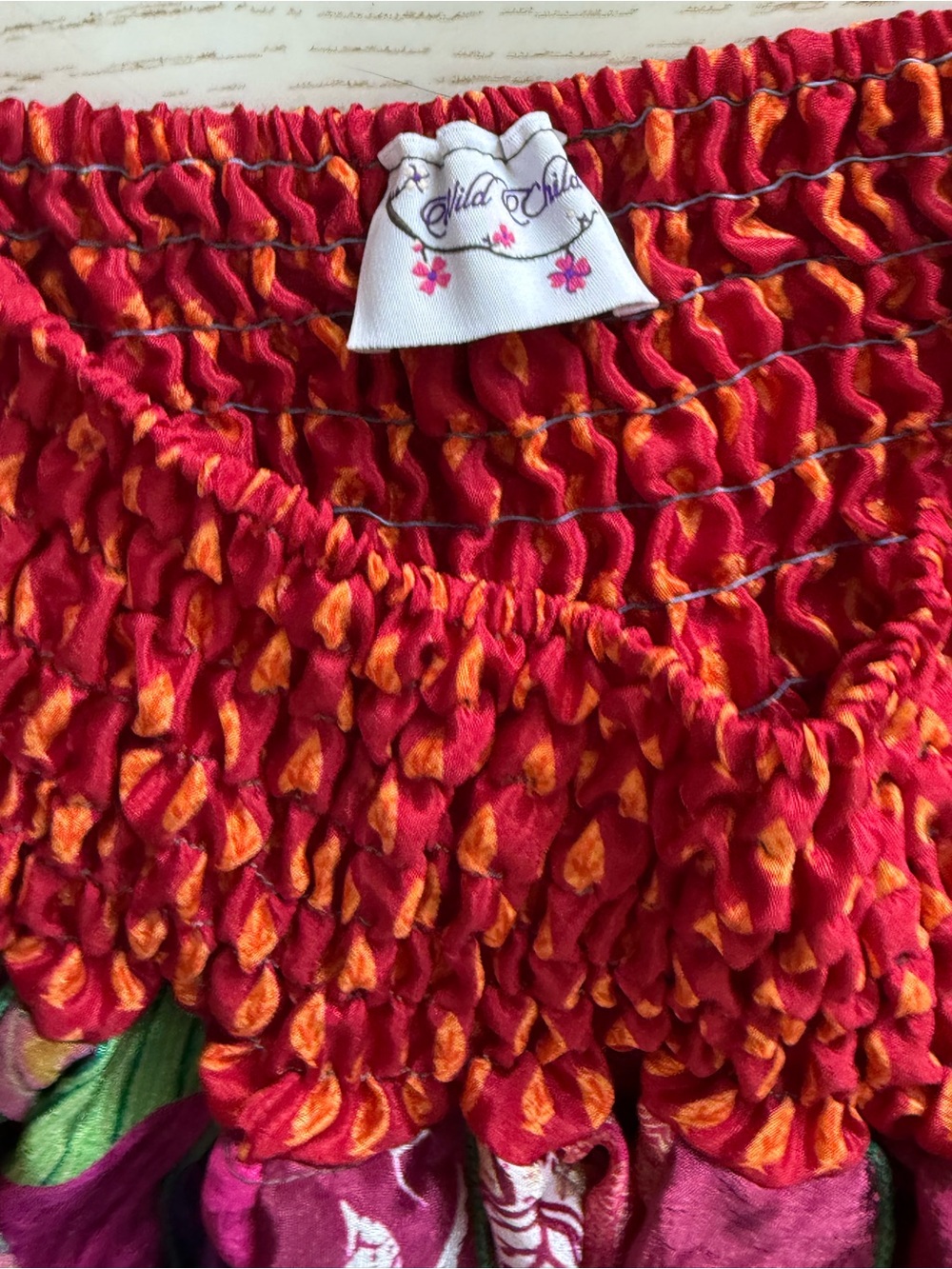 Free size fits S-2xl Boho Handkerchief Hem Skirt – Pink Floral - Picture 5 of 6